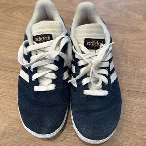 Kids Adidas Dark Blue and White Casual Shoes